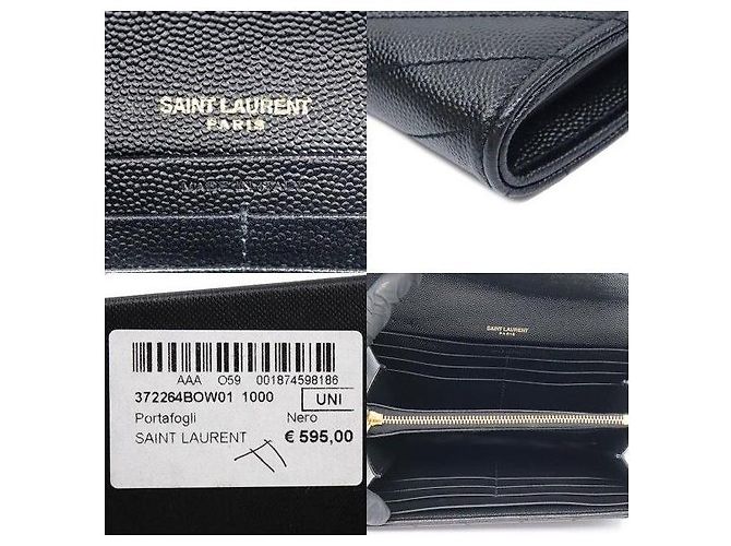 Autre Marque Large Monogram Flap Wallet in schwarzem texturiertem Matelassé - Ansicht 7