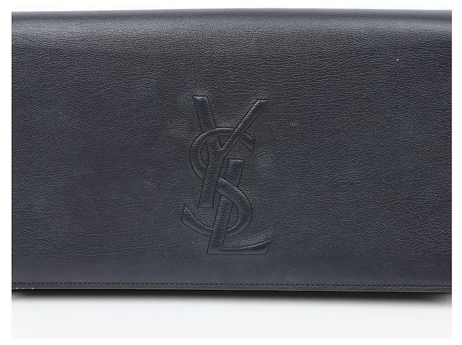 Autre Marque Pochette en cuir bleu marine foncé - vue 3