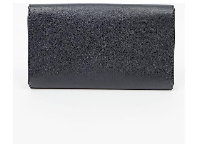 Autre Marque Pochette en cuir bleu marine foncé - vue 4