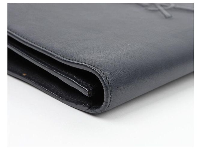 Autre Marque Pochette en cuir bleu marine foncé - vue 9