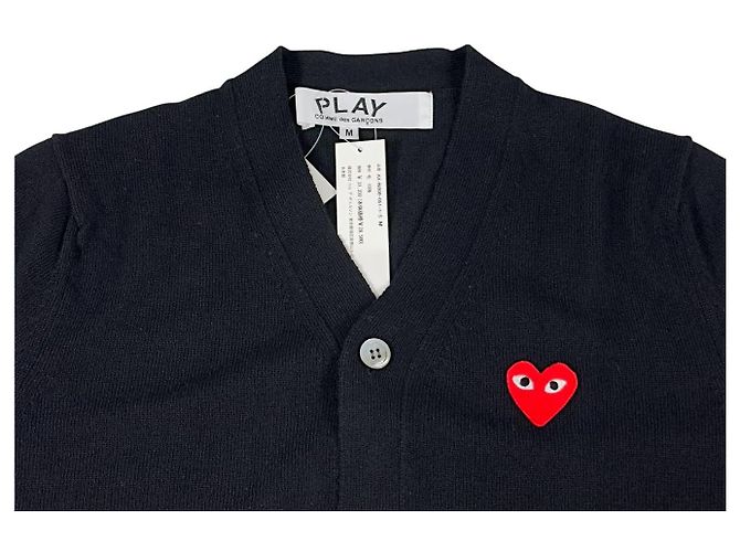Comme Des Garcons Strick-Cardigan mit V-Ausschnitt Schwarz - Ansicht 10