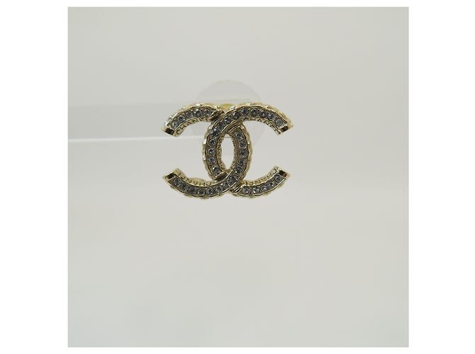 Chanel Orecchini CC in cristallo dorato - vista 3