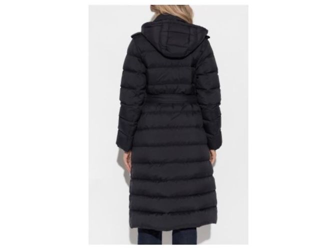 Burberry Giacca lunga trapuntata con cappuccio in nylon Nero - vista 4