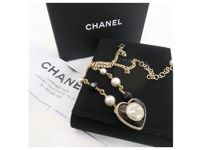 Chanel Herz Schwarze Perlenkette - Ansicht 5