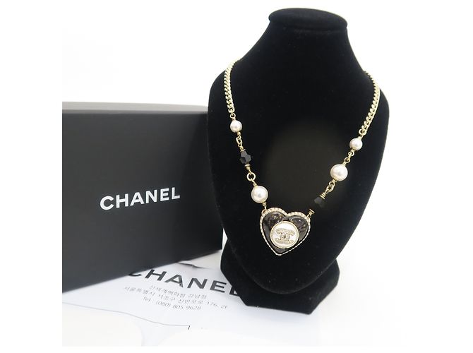 Chanel Herz Schwarze Perlenkette - Ansicht 7