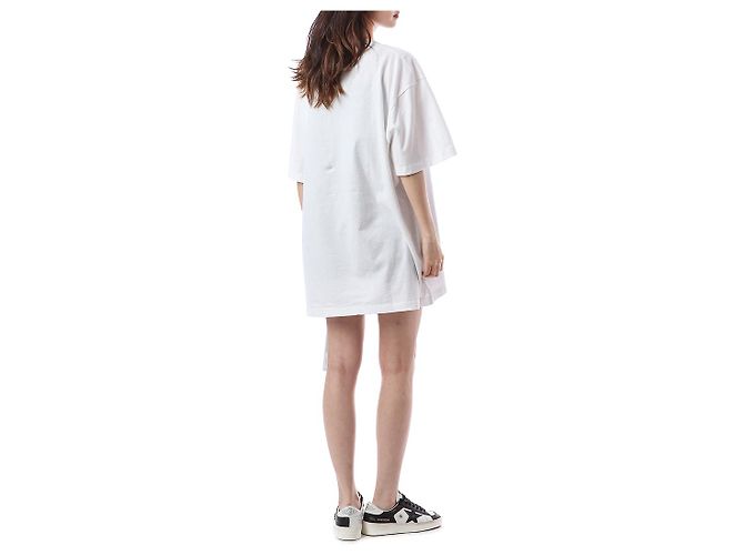 Off White Oversized T-Shirt für Damen mit Mona Lisa Print - Ansicht 14