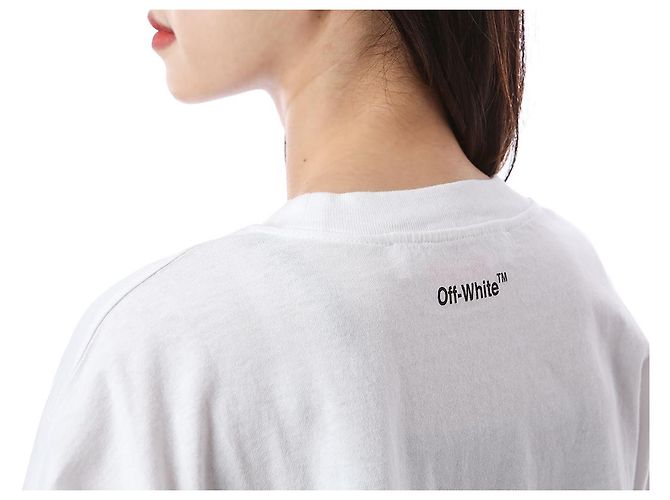 Off White Oversized T-Shirt für Damen mit Mona Lisa Print - Ansicht 19