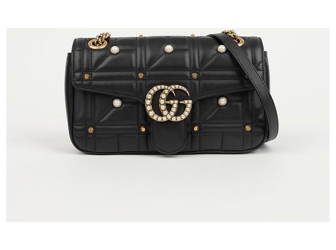 Gucci Borsa a tracolla GG Marmont Matelassé con catena di perle - vista 2