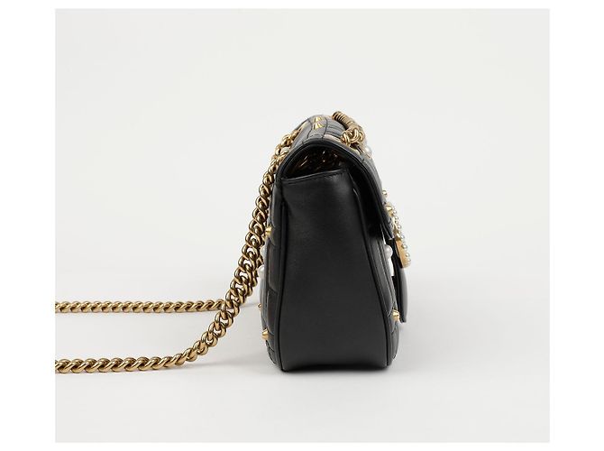 Gucci Borsa a tracolla GG Marmont Matelassé con catena di perle - vista 4