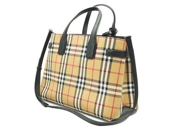 Burberry Borsa Tote Medium Vintage Check Banner - vista 2