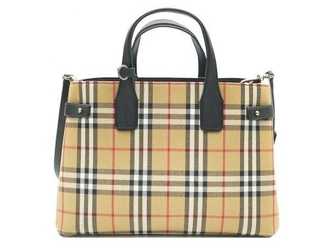 Burberry Borsa Tote Medium Vintage Check Banner - vista 3