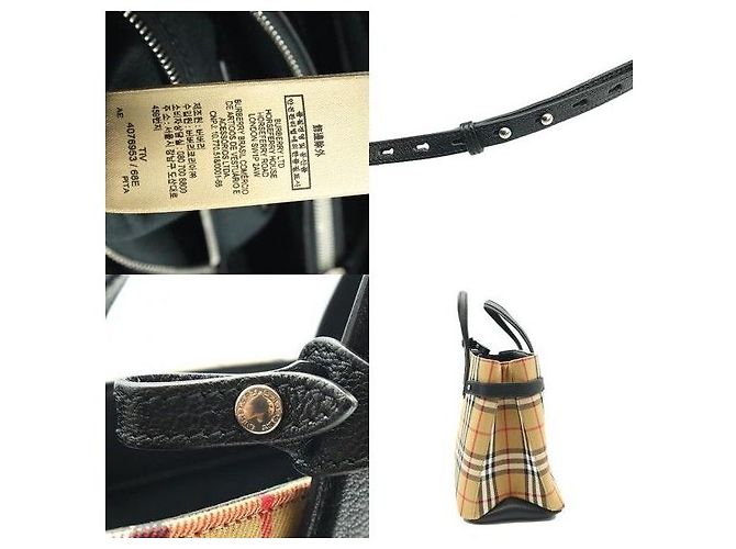 Burberry Borsa Tote Medium Vintage Check Banner - vista 6