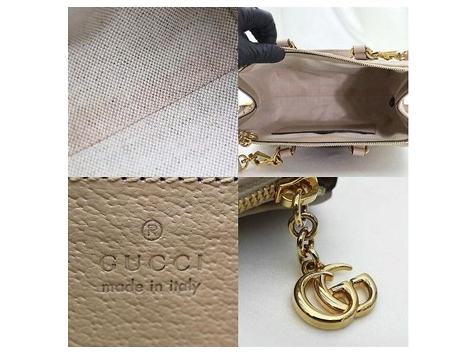 Gucci GG Supreme White Leather GG Supreme Canvas Ophidia Small Top Handle - vista 7