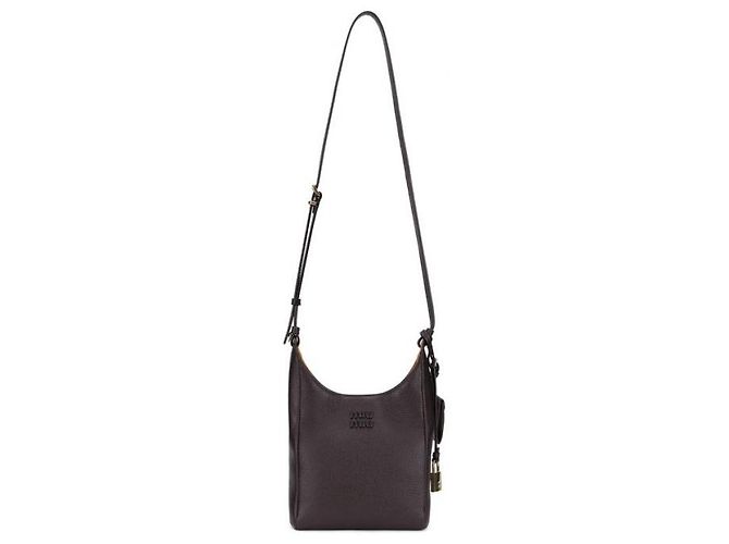 Borsa a secchiello Miu Miu in pelle marrone - vista 4