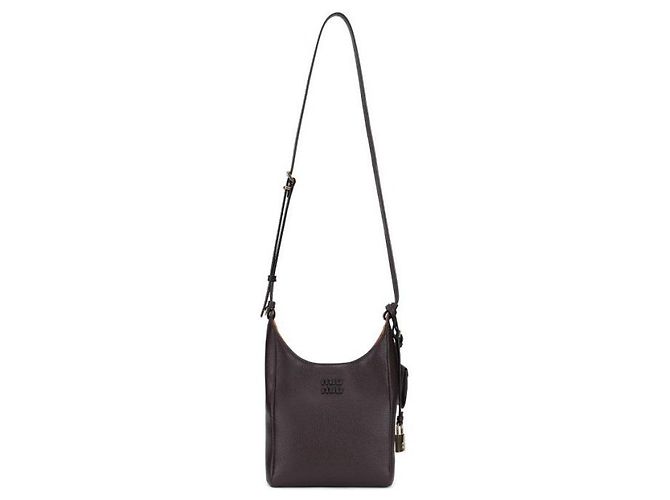 Borsa a secchiello Miu Miu in pelle marrone - vista 5
