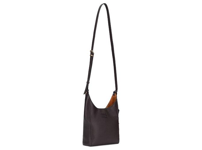 Borsa a secchiello Miu Miu in pelle marrone - vista 6