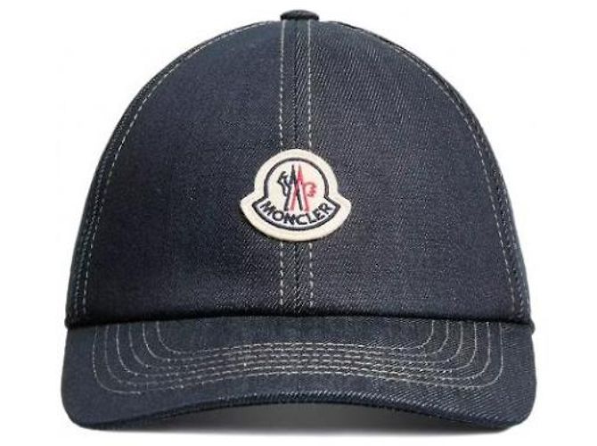 Cappellino baseball Moncler in denim blu - vista 4