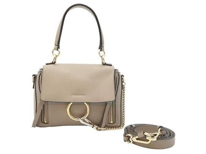 Chloé Faye Day Mini in vitello beige - vista 2