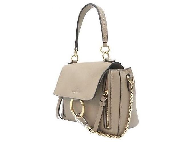 Chloé Faye Day Mini in vitello beige - vista 3
