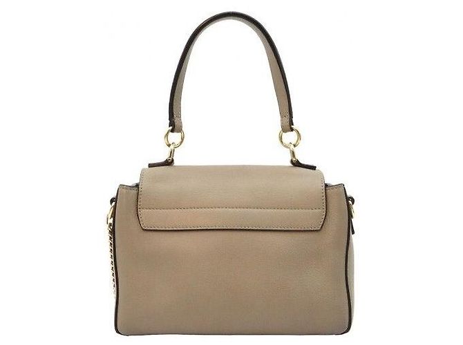 Chloé Faye Day Mini in vitello beige - vista 4