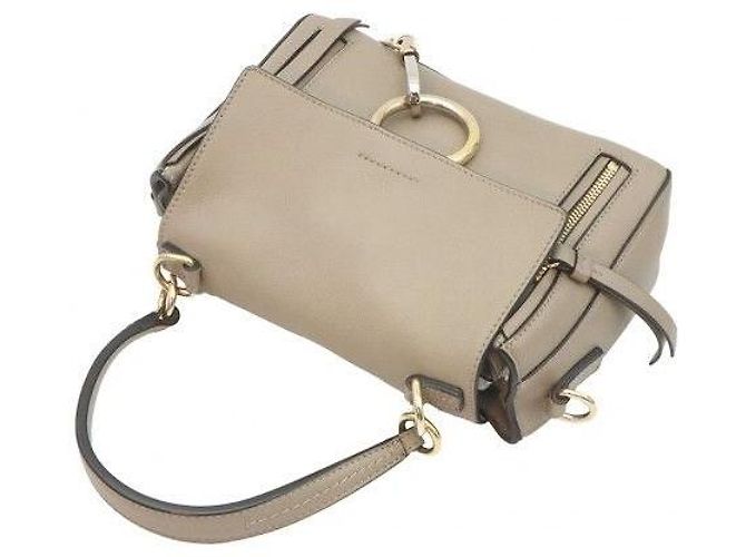 Chloé Faye Day Mini in vitello beige - vista 5