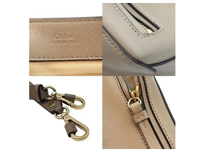 Chloé Faye Day Mini in vitello beige - vista 7