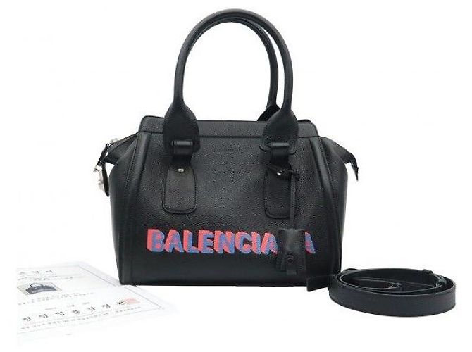 Balenciaga Borsa Tote Monday Bowling in pelle nera - vista 2