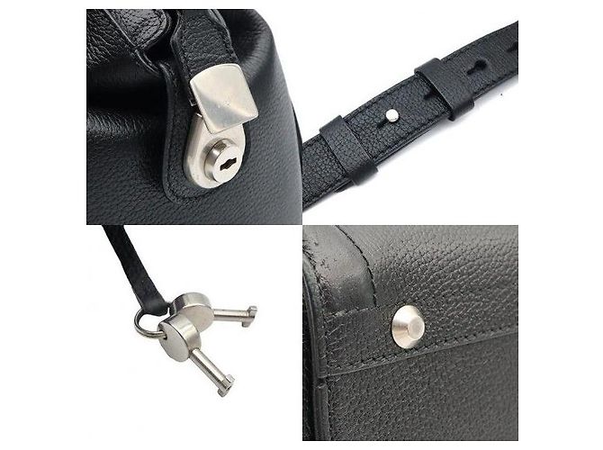 Balenciaga Borsa Tote Monday Bowling in pelle nera - vista 8