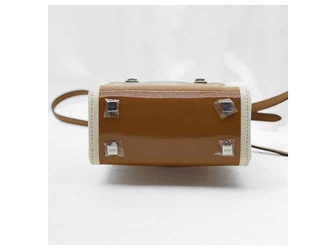 Fendi Mini Sunshine in vitello marrone con hardware dorato - vista 6