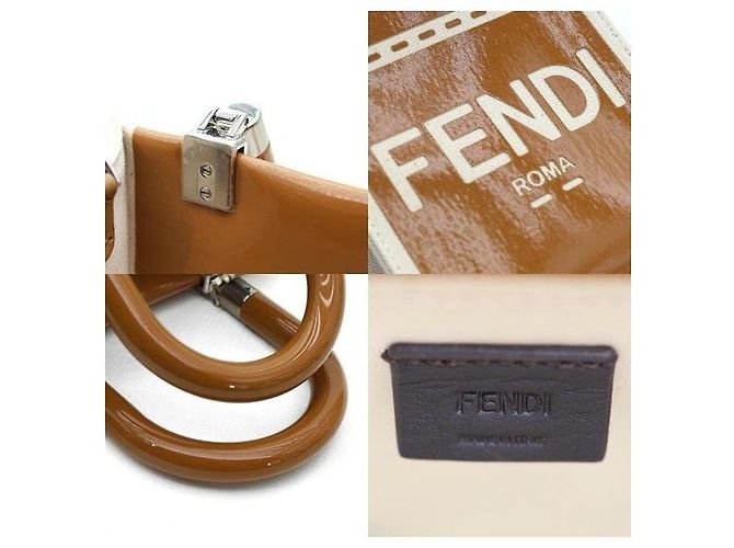 Fendi Mini Sunshine in vitello marrone con hardware dorato - vista 8