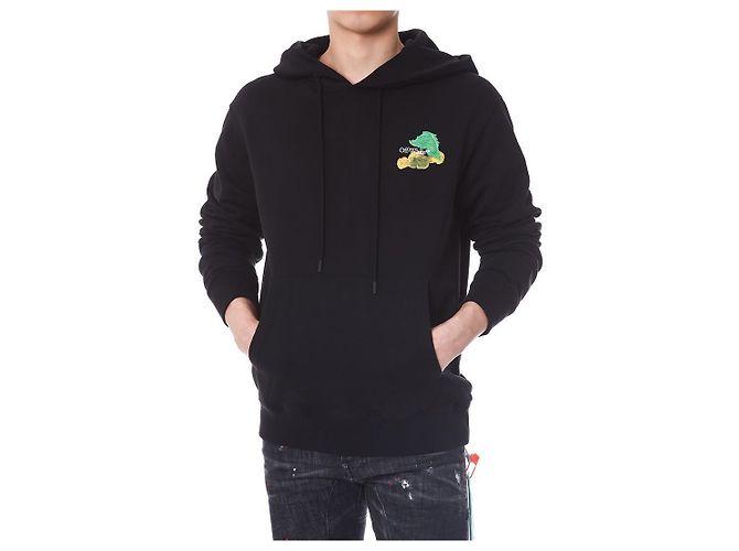 Off White Multicolor Brush Painted Arrow Hoodie - Ansicht 10
