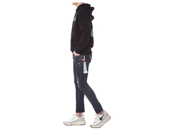 Off White Multicolor Brush Painted Arrow Hoodie - Ansicht 12