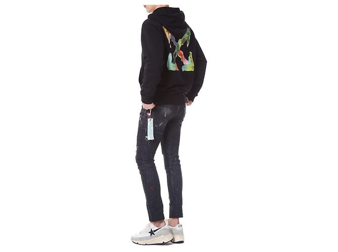 Off White Multicolor Brush Painted Arrow Hoodie - Ansicht 13