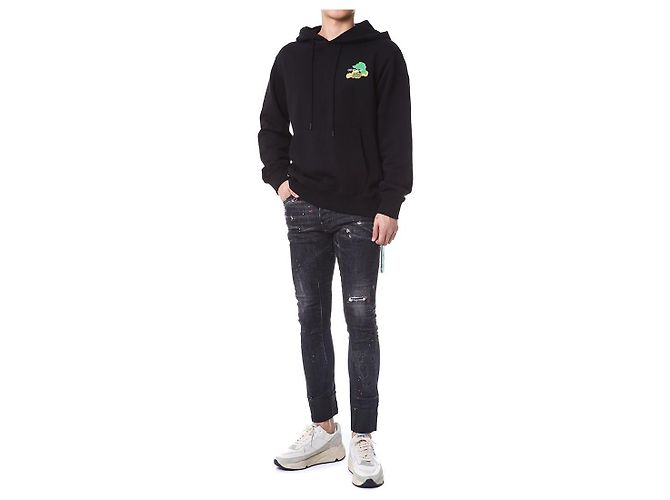 Off White Multicolor Brush Painted Arrow Hoodie - Ansicht 2