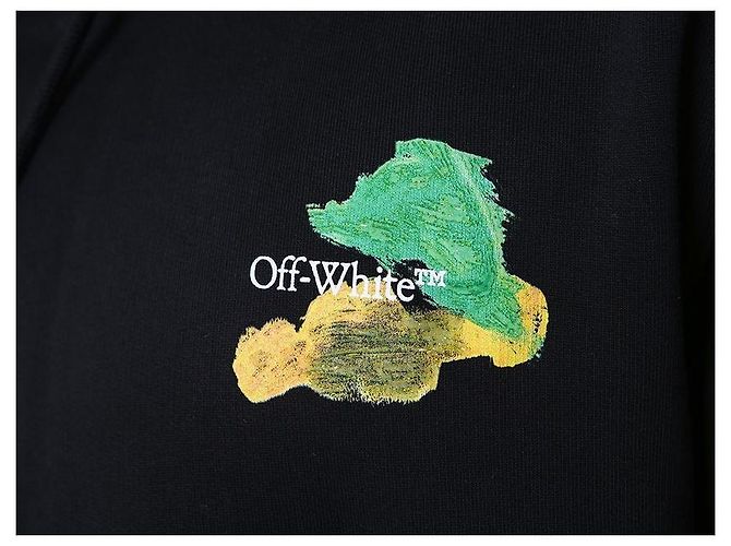 Off White Multicolor Brush Painted Arrow Hoodie - Ansicht 24