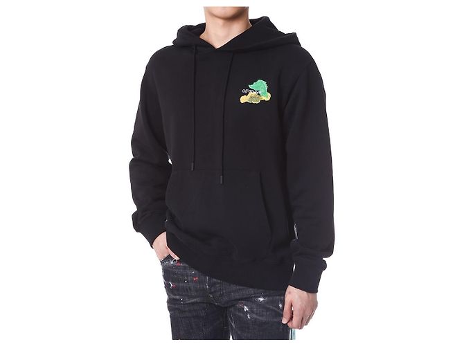 Off White Multicolor Brush Painted Arrow Hoodie - Ansicht 3