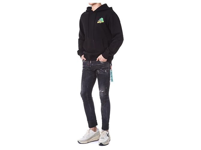 Off White Multicolor Brush Painted Arrow Hoodie - Ansicht 5