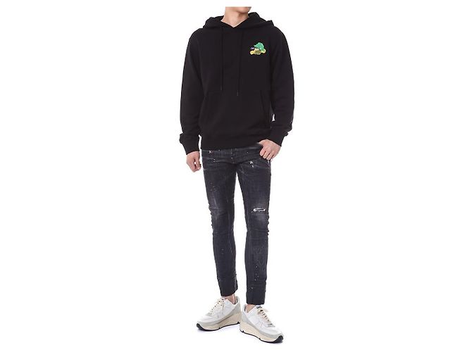 Off White Multicolor Brush Painted Arrow Hoodie - Ansicht 7