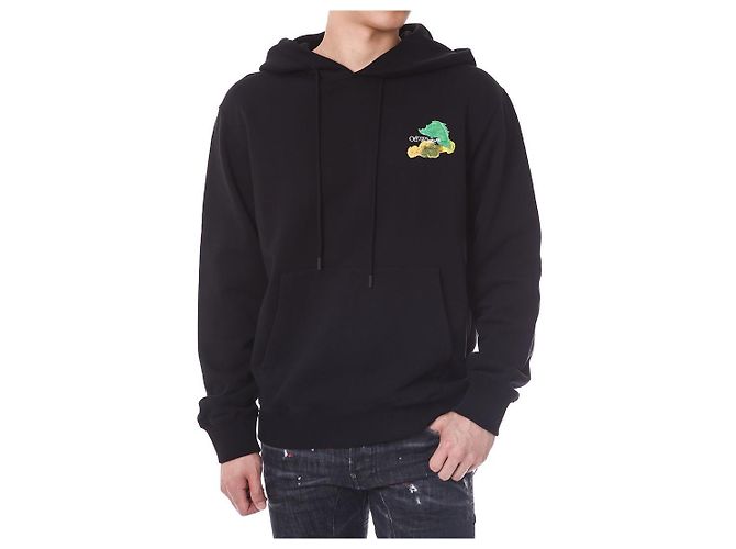 Off White Multicolor Brush Painted Arrow Hoodie - Ansicht 8