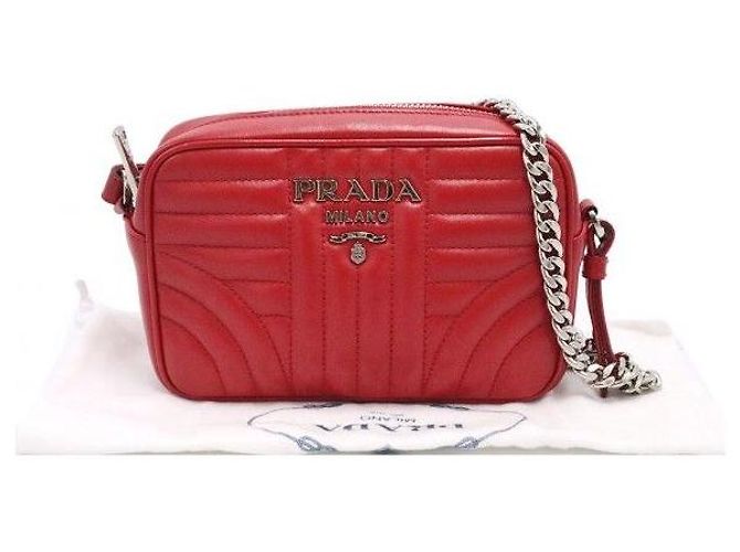 Prada Borsa a tracolla in vitello morbido rosso - vista 2