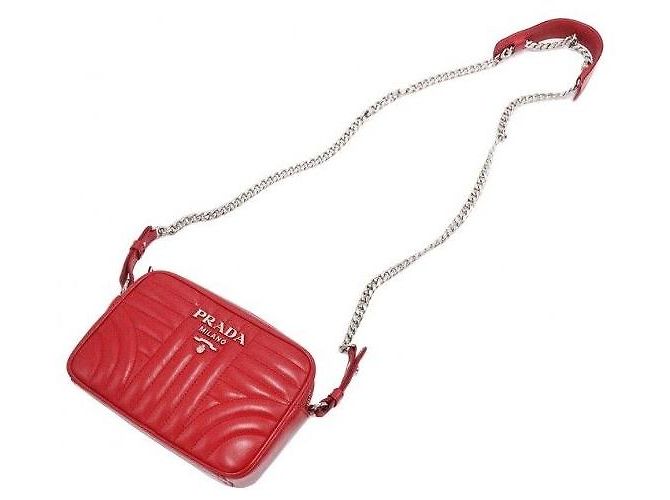 Prada Borsa a tracolla in vitello morbido rosso - vista 6