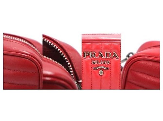 Prada Borsa a tracolla in vitello morbido rosso - vista 8