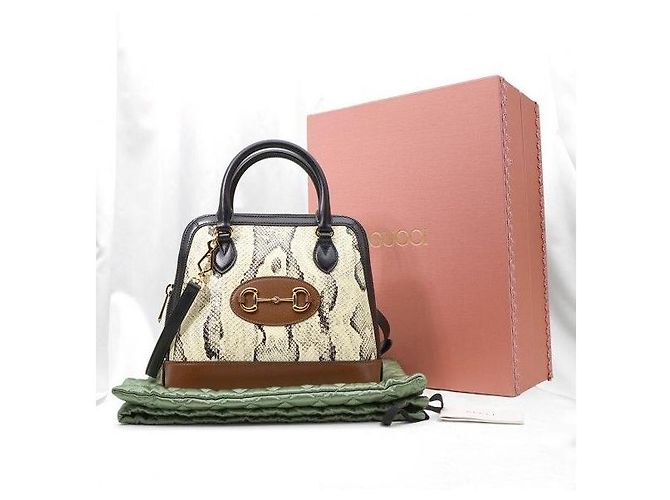 Gucci Python Horsebit Small Top Handle - vista 2