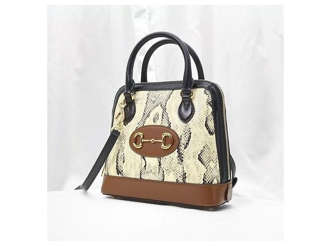 Gucci Python Horsebit Small Top Handle - vista 3