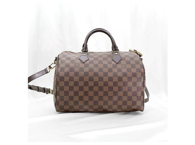 Louis Vuitton Damier Ebene Canvas Speedy Bandoulière - vista 4
