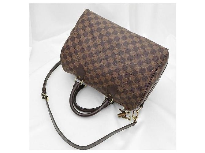Louis Vuitton Damier Ebene Canvas Speedy Bandoulière - vista 5