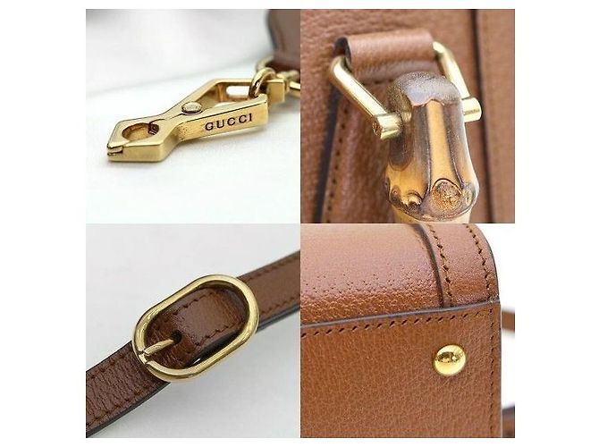 Gucci Borsa a tracolla Mini Diana in pelle marrone con bambù - vista 8
