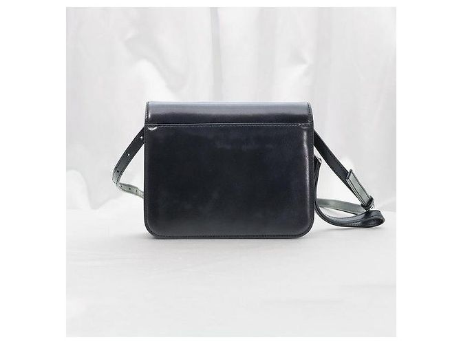 Balenciaga Picca borsa a tracolla in pelle di vitello nera con logo argento - vista 4