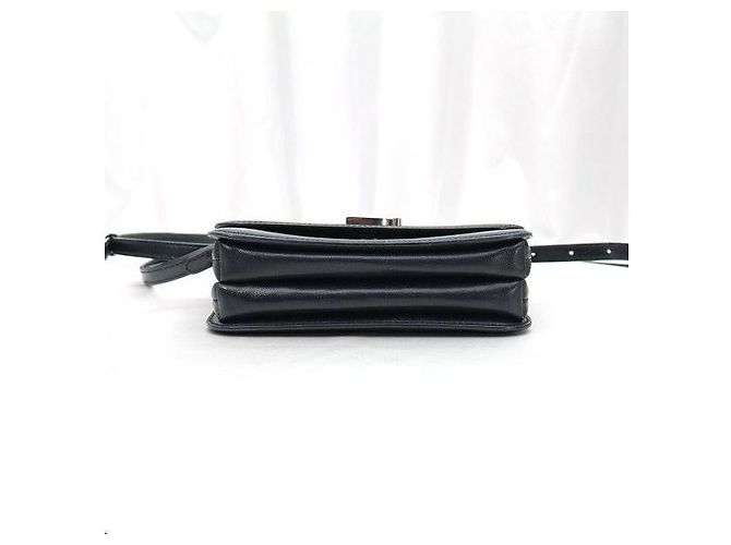 Balenciaga Picca borsa a tracolla in pelle di vitello nera con logo argento - vista 6
