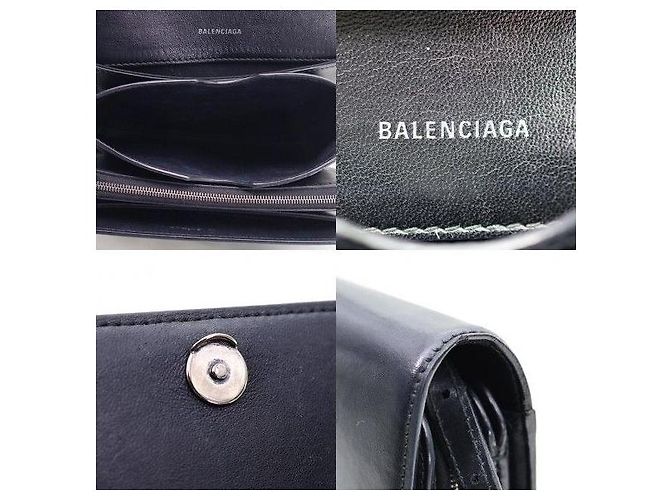 Balenciaga Picca borsa a tracolla in pelle di vitello nera con logo argento - vista 7